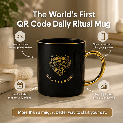 How The MenKind Mug™ works — scan the QR code for a daily mindset message